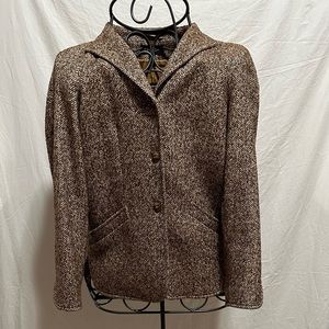 Escada Brown/Beige/Cream Tweed Jacket | Size EU 34